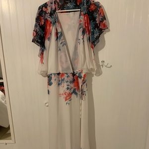 Floral semi formal wrap dress